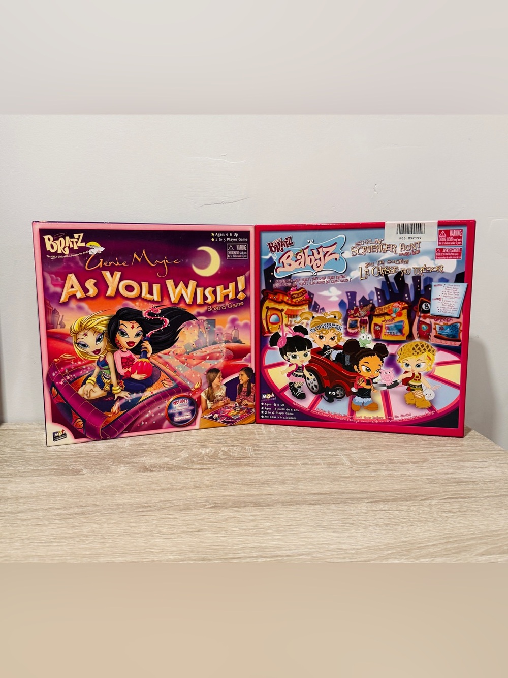 Lot of 2 Vintage Bratz Board Games - Genie Magic & Babyz Stylin Scavenger Hunt